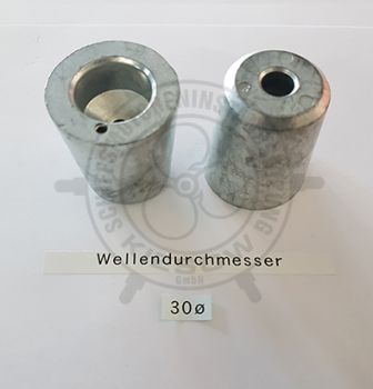 Zinkanode konisch für 30mm Welle (Wellenmutter mit Stift)